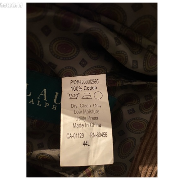 Macy’s Ralph Lauren Corduroy 44L brown with Elbow Patches - Picture 9 of 16